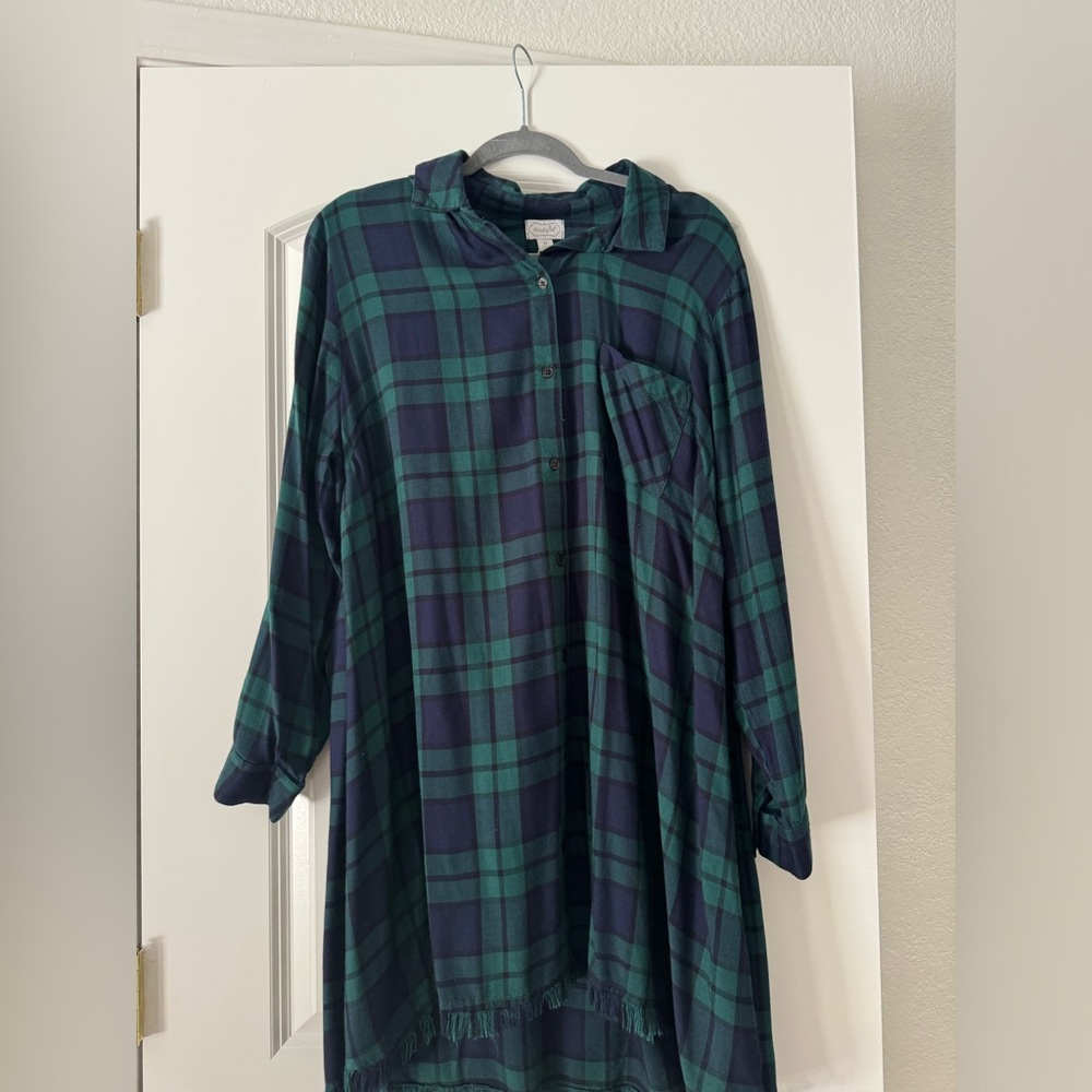 Fall plaid shirt dress